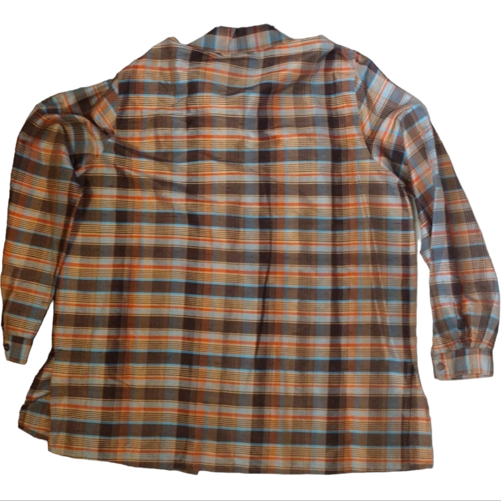 SILK LORE 100% PURE SILK LONG SLEEVE BUTTON DOWN SHIRT SIZE LARGE - Picture 4 of 8